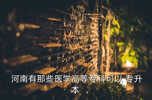  河南有那些醫(yī)學(xué)高等?？瓶梢?專升本