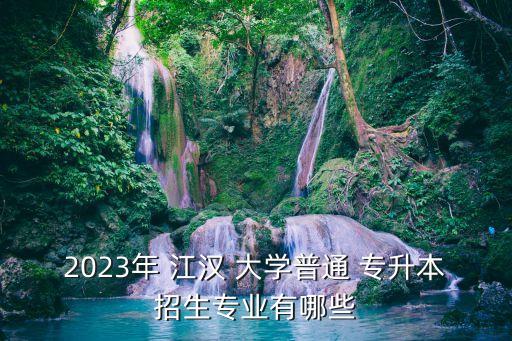 2023年 江漢 大學(xué)普通 專升本招生專業(yè)有哪些