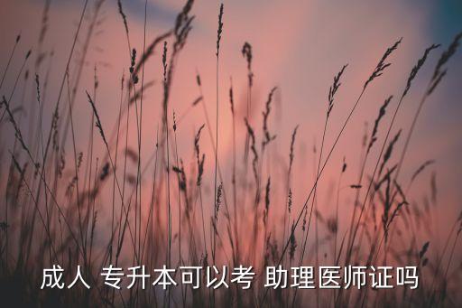 成人 專升本可以考 助理醫(yī)師證嗎