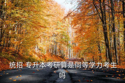  統(tǒng)招 專升本考研算是同等學(xué)力考生嗎