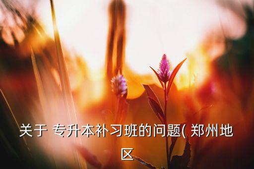 關(guān)于 專(zhuān)升本補(bǔ)習(xí)班的問(wèn)題( 鄭州地區(qū)