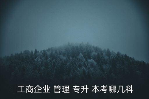  工商企業(yè) 管理 專升 本考哪幾科