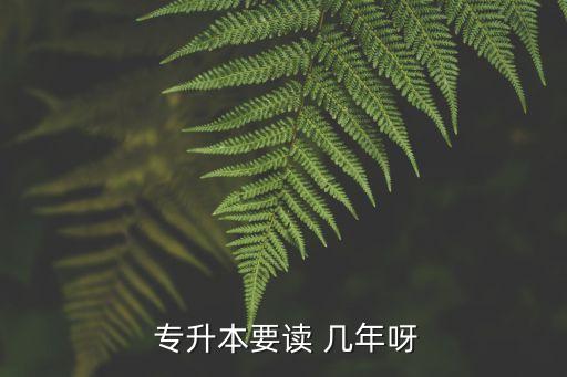  專升本要讀 幾年呀