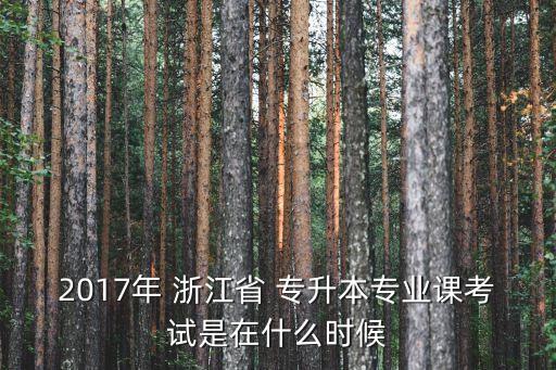 2017年 浙江省 專升本專業(yè)課考試是在什么時候