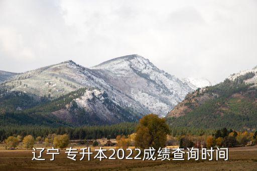  遼寧 專升本2022成績查詢時間