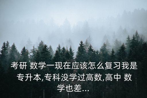  考研 數(shù)學(xué)一現(xiàn)在應(yīng)該怎么復(fù)習(xí)我是 專升本,專科沒學(xué)過高數(shù),高中 數(shù)學(xué)也差...