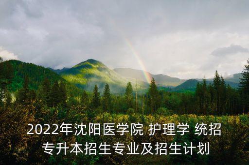 2022年沈陽醫(yī)學(xué)院 護理學(xué) 統(tǒng)招 專升本招生專業(yè)及招生計劃