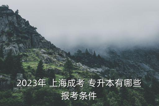 2023年 上海成考 專升本有哪些報(bào)考條件