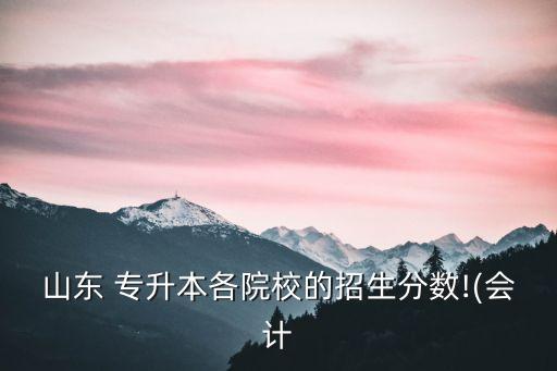 山東 專升本各院校的招生分?jǐn)?shù)!(會(huì)計(jì)