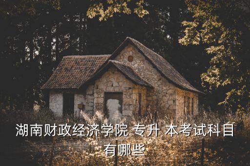 湖南財政經(jīng)濟學院 專升 本考試科目有哪些