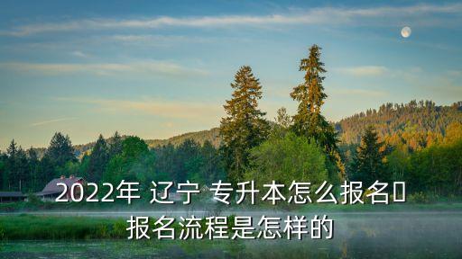 2022年 遼寧 專升本怎么報(bào)名?報(bào)名流程是怎樣的