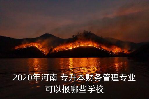 2020年河南 專升本財(cái)務(wù)管理專業(yè)可以報(bào)哪些學(xué)校