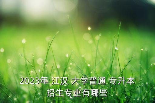 2023年 江漢 大學普通 專升本招生專業(yè)有哪些