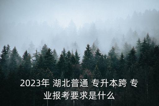 2023年 湖北普通 專(zhuān)升本跨 專(zhuān)業(yè)報(bào)考要求是什么