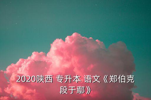 2020陜西 專升本 語文《鄭伯克段于鄢》