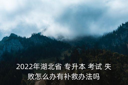 2022年湖北省 專(zhuān)升本 考試 失敗怎么辦有補(bǔ)救辦法嗎