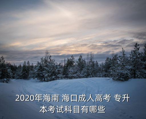 2020年海南 ?？诔扇烁呖?專升本考試科目有哪些