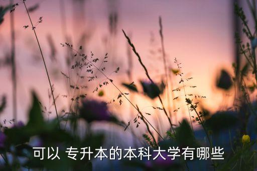 哪些學(xué)校招收專升本