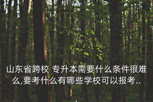 山東省跨校 專升本需要什么條件很難么,要考什么有哪些學(xué)?？梢詧?bào)考...