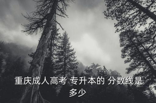  重慶成人高考 專升本的 分?jǐn)?shù)線是多少