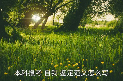 本科報(bào)考 自我 鑒定范文怎么寫