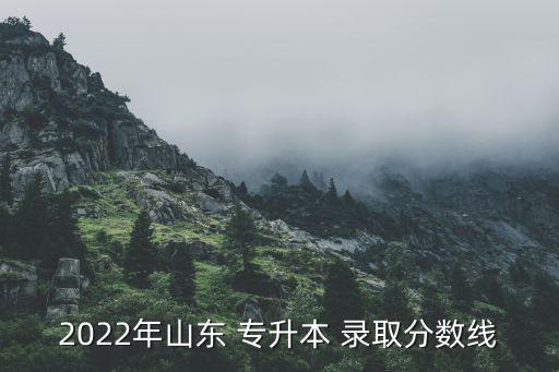 2022年山東 專升本 錄取分數(shù)線