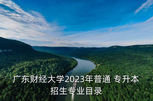 廣東財經(jīng)大學(xué)2023年普通 專升本招生專業(yè)目錄