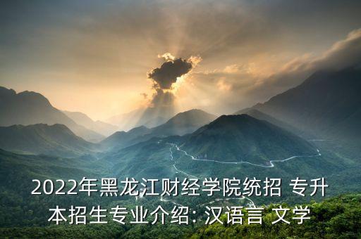 2022年黑龍江財經(jīng)學院統(tǒng)招 專升本招生專業(yè)介紹: 漢語言 文學