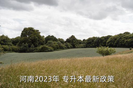  河南2023年 專升本最新政策