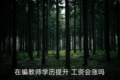 在編教師學(xué)歷提升 工資會(huì)漲嗎