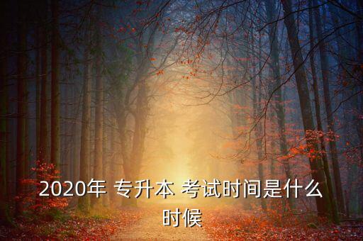 2020年 專升本 考試時(shí)間是什么時(shí)候