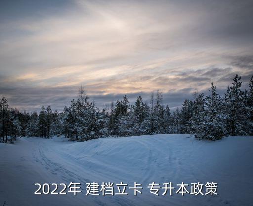 2022年 建檔立卡 專升本政策