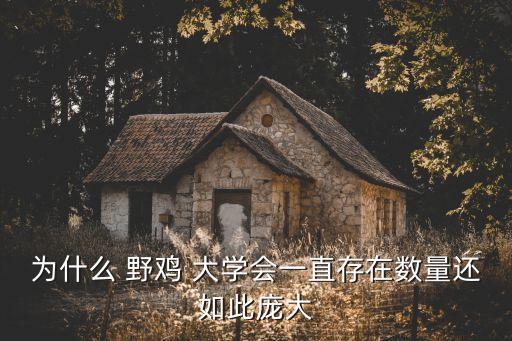 為什么 野雞 大學會一直存在數(shù)量還如此龐大