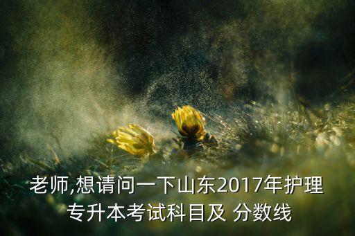 老師,想請問一下山東2017年護理 專升本考試科目及 分?jǐn)?shù)線