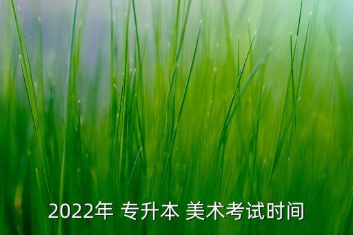 2022年 專升本 美術(shù)考試時(shí)間