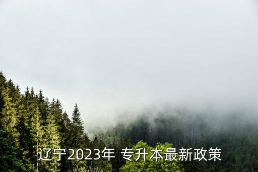  遼寧2023年 專升本最新政策