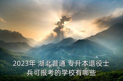 2023年 湖北普通 專升本退役士兵可報(bào)考的學(xué)校有哪些