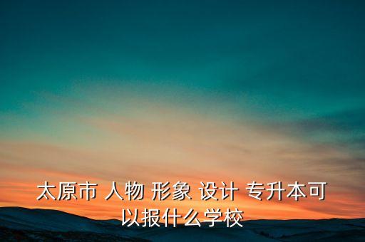 太原市 人物 形象 設(shè)計 專升本可以報什么學校