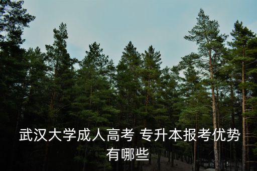  武漢大學(xué)成人高考 專升本報(bào)考優(yōu)勢(shì)有哪些