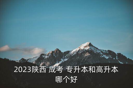 2023陜西 成考 專升本和高升本哪個好