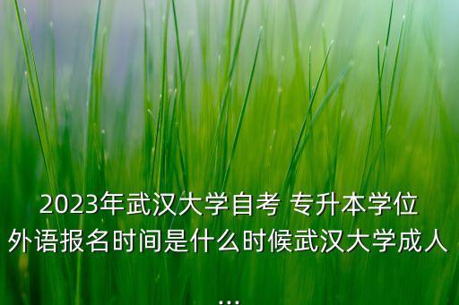 2023年武漢大學(xué)自考 專升本學(xué)位外語(yǔ)報(bào)名時(shí)間是什么時(shí)候武漢大學(xué)成人...