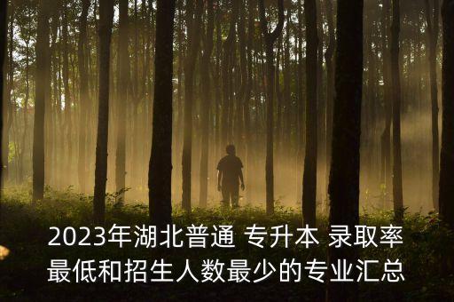 2023年湖北普通 專升本 錄取率最低和招生人數(shù)最少的專業(yè)匯總