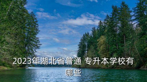 2023年湖北省普通 專升本學(xué)校有哪些