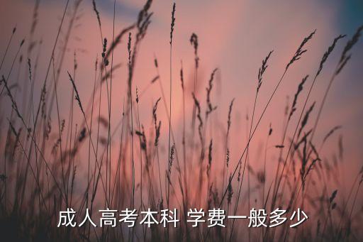  成人高考本科 學(xué)費一般多少