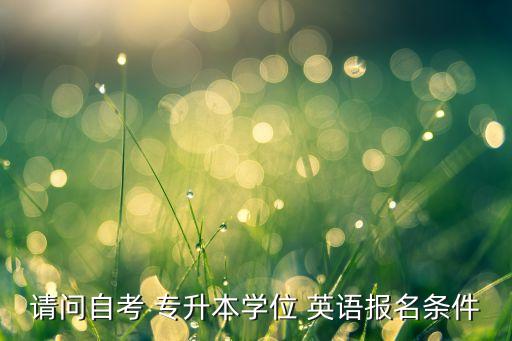 請問自考 專升本學(xué)位 英語報(bào)名條件