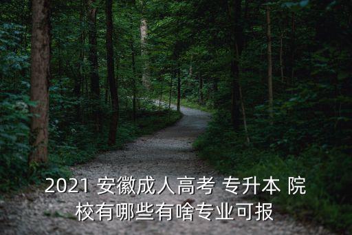 2021 安徽成人高考 專升本 院校有哪些有啥專業(yè)可報(bào)