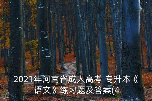 2021年河南省成人高考 專升本《 語文》練習(xí)題及答案(4