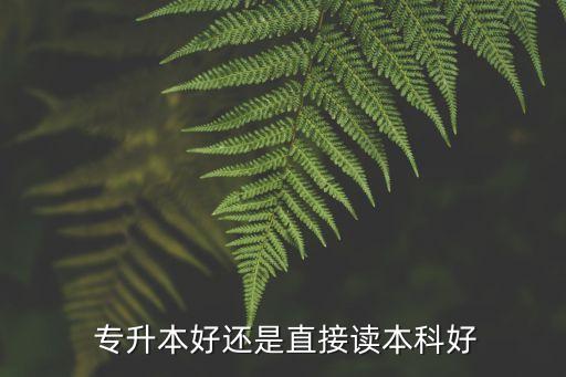  專升本好還是直接讀本科好