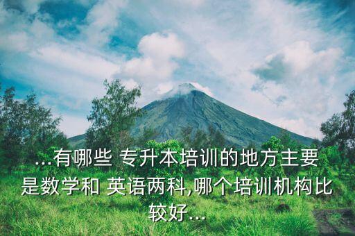 ...有哪些 專升本培訓(xùn)的地方主要是數(shù)學(xué)和 英語(yǔ)兩科,哪個(gè)培訓(xùn)機(jī)構(gòu)比較好...