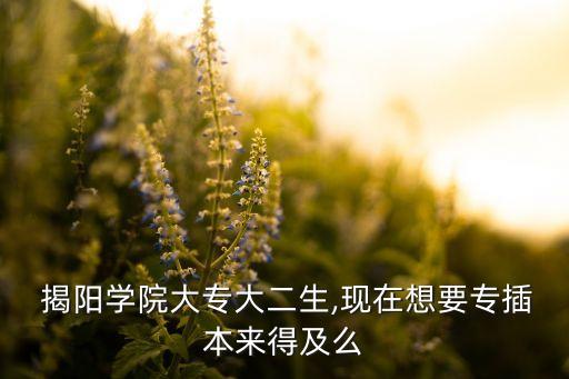  揭陽學院大專大二生,現(xiàn)在想要專插本來得及么